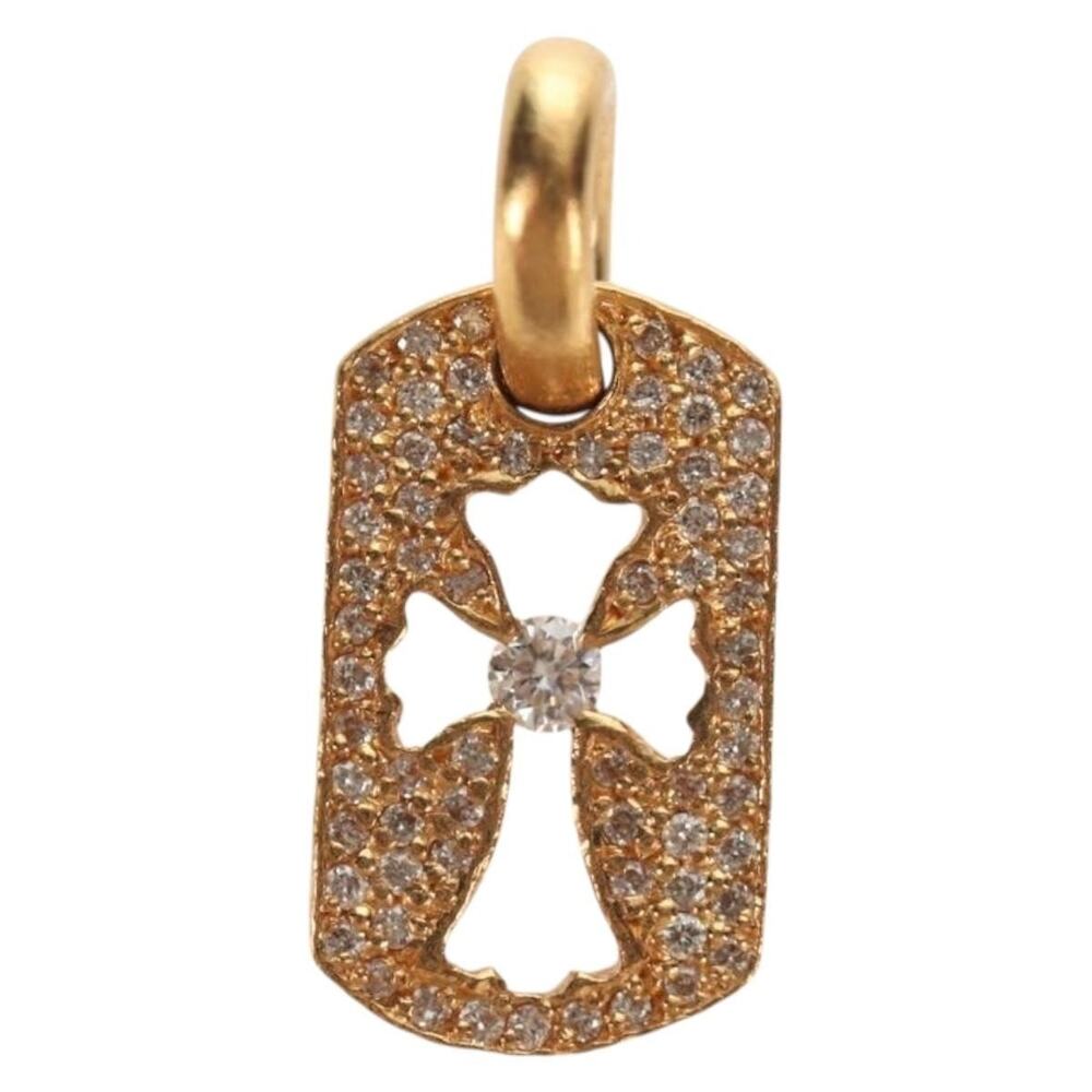 Chrome Hearts Tiny Cutout Cross Charm 22k Gold